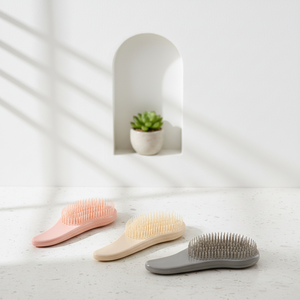 Cepillos Redondos para Masaje del Cuero Cabelludo con Patrón de Mármol de Alta Calidad BLISSLIFE, Cepillo para Desenredar el Cabello de Plástico Electrochapado - Product Image 1