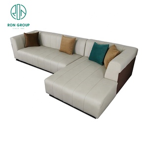 Sofá <span class=keywords><strong>italiano</strong></span> de cuero auténtico con forma de L para sala de estar, muebles de oficina, diseño moderno, sala de estar, sala de estar, conjunto de sofá ejecutivo de tela de lujo - Product Image 2