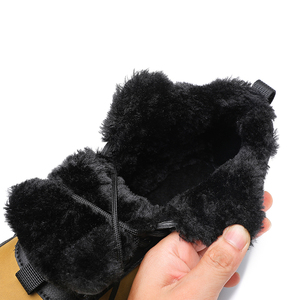 Bottes de randonnée d'hiver imperméables en cuir épais et antidérapantes, grandes tailles, avec fonctionnalité de maintien au chaud longue durée - Product Image 4