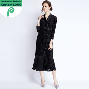 1810-Dresses phụ nữ phụ nữ thanh lịch quần áo buổi tối Mỹ Vestido bán buôn Thiết kế thời trang cổ điển Quảng Châu nhà sản xuất - Product Image 3