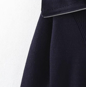 Suéter de punto personalizado para mujer con media cremallera, 100% poliéster, cuello solapa, manga larga, cálido, informal, tipo jersey, fabricante mayorista - Product Image 5
