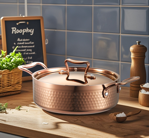 DFK01 Fournitures hôtelières et de restauration : Marmite de service en acier inoxydable à double paroi, design martelé, avec poignées - Product Image 6