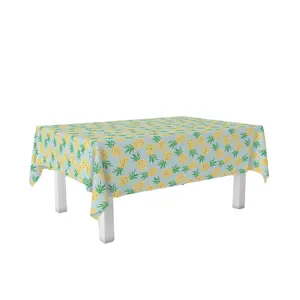 Mantel de plástico desechable impermeable, cubiertas rectangulares para mesa, PineappleTable