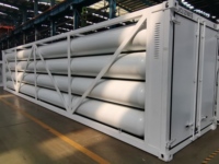 Personnalisé 250 Bar Sans Soudure Jumbo Cylindre 5569Nm3 Comprimé Gaz Naturel Réservoir De Carburant CNG Tubes Faisceau Conteneur Skid Remorque