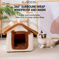 Lit pour chat moderne, chaud et douillet en peluche, avec housse amovible et lavable