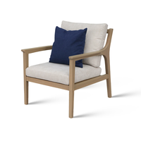 Fauteuil lounge en bois pour hall d'hôtel, avec dossier et assise rembourrés, structure en chêne américain massif importé