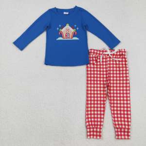 RTS Navidad bastones de caramelo bordado ropa para niños trajes Niños Niñas Ropa al por mayor Boutique niños ropa conjunto - Product Image 3