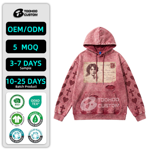 Sudadera con Capucha Personalizada de 450GSM, Corte Holgado, Estilo Urbano para Hombre, Lavado Vintage, Hombros Caídos, 100% Algodón, Felpa Francesa - Product Image 1