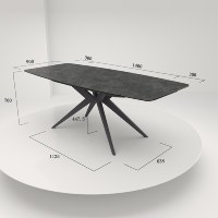Table à manger extensible en céramique de 11 mm, design simple, surface mate résistante aux rayures, mobilier de cuisine commercial