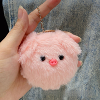 Porte-clés en peluche tête de cochon couineur, mini-breloque mignonne style princesse de grande valeur, logo personnalisé gratuit