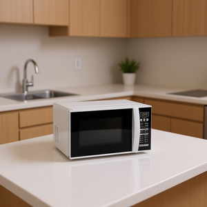 Meuble de cuisine autoportant en bois d'ingénierie noir pour micro-ondes, 23,6x15,6x31,3 pouces, 3 étagères - Product Image 2