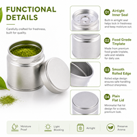 Boîte en fer blanc personnalisée de 30g pour matcha, avec couvercle à vis, portable, de qualité alimentaire, pour le stockage du matcha, vente en gros