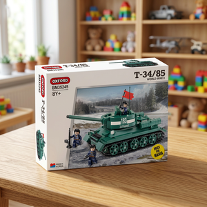 รถถังกลาง T34 85 รุ่นคลาสสิกสงครามโลกครั้งที่ 2 ของกองทัพ ชุดตัวต่อ ABS ของเล่นประกอบแบบจำลองยานเกราะต่อสู้ย้อนยุค - Product Image 3