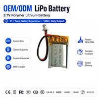 Sel Baterai Lipo Ultra Tipis 3.7V 100mAh 381422 Pabrik OEM Ukuran Kustom Untuk Label RFID Pintar Sensor IoT