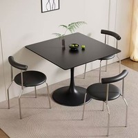 Italienisches Quadratisches Gesintertes Stein-Esstisch-Set Moderner Empfangs- und Verhandlungstisch für Kleine Wohnzimmer