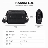 Sac messager vintage en cuir PU pour homme, imperméable, décontracté, avec fermeture éclair, vente en gros
