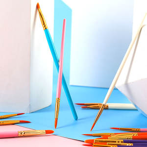 Yougou ชุดแปรงทาสีน้ำมันด้ามไม้สีปากกาวาดหัวแบน3ชิ้น - Product Image 2