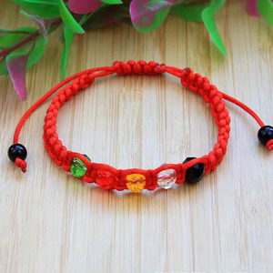 Ethnic Tibetan Style Handmade Five Lines Lucky Friendship Five Colors Beaded Rope Chinese Lucky <b>Red</b> String <b>Bracelet</b> - Product Image 4