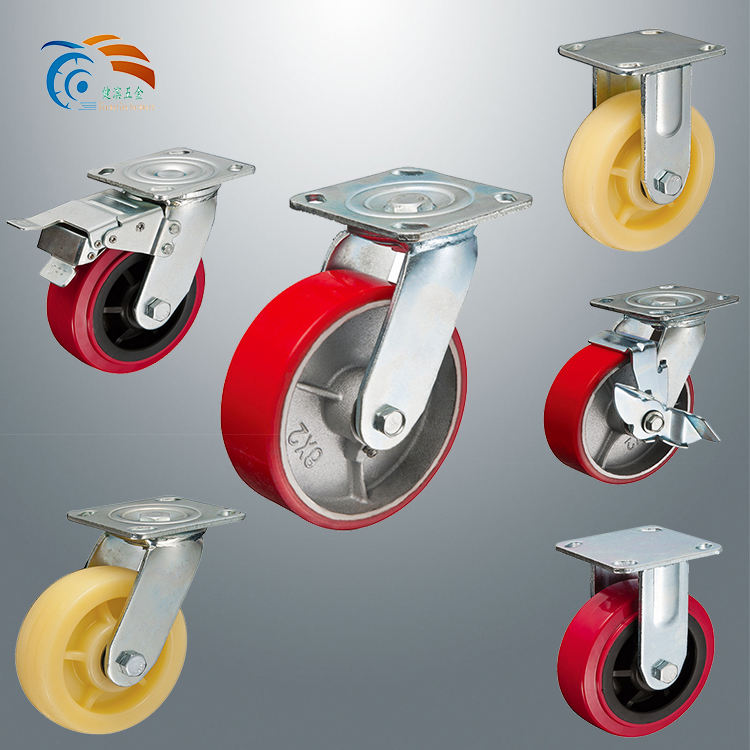 Factory Price Heavy Duty Good 4/5/6/8 Inch PU / TPR / Rubber Industrial Castor Truckle,swivel Type Heavy Duty Caster Wheels