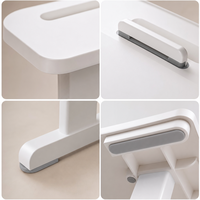 Table de lit inclinable portable pour ordinateur portable, bureau portable blanc nacré avec support et butée pour dortoir et petites pièces