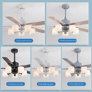 Moderne nordique 5 52 pouces LED ventilateur de plafond moteur à courant continu AC télécommande verre condensateur de remplacement 10 ans de garantie salon - Product Image 5