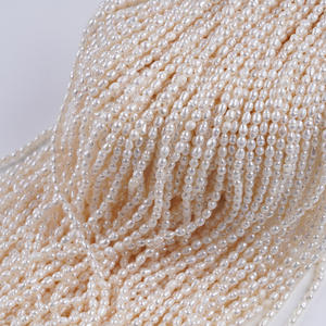 Promoción de Perlas de Agua Dulce Naturales de Zhuji, Perlas Blancas en Forma de Arroz de 3-4 mm, para Hacer Collares y Pulseras, Perlas de Arroz Coloridas - Product Image 4