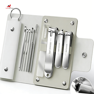 Ensemble de manucure et pédicure 10 pièces en acier inoxydable, coupe-ongles et lime, kit d'outils de beauté professionnels écologiques, logo personnalisé, sac en PU - Product Image 1