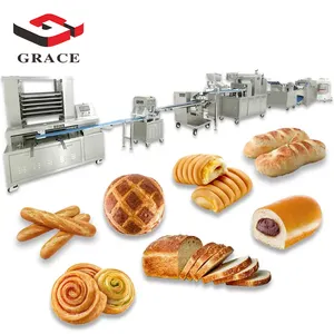 自动面包生产线面包店自动面包塑料制袋机皮塔面包制造机