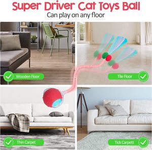 Interaktif kedi oyuncaklar çevik hareketli kedi topu elastik örgü kuyruk otomatik yavru oyuncaklar sıkılmış kapalı yetişkin kediler için - Product Image 3