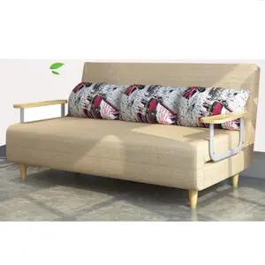 Sofá cama multifuncional de madera maciza, esponja plegable, telescópica de doble uso para sala de estar