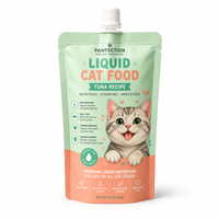 Pochette souple personnalisée pour aliments pour chats avec bec verseur, sachet vertical en aluminium pour animaux de compagnie, emballage liquide pour friandises humides