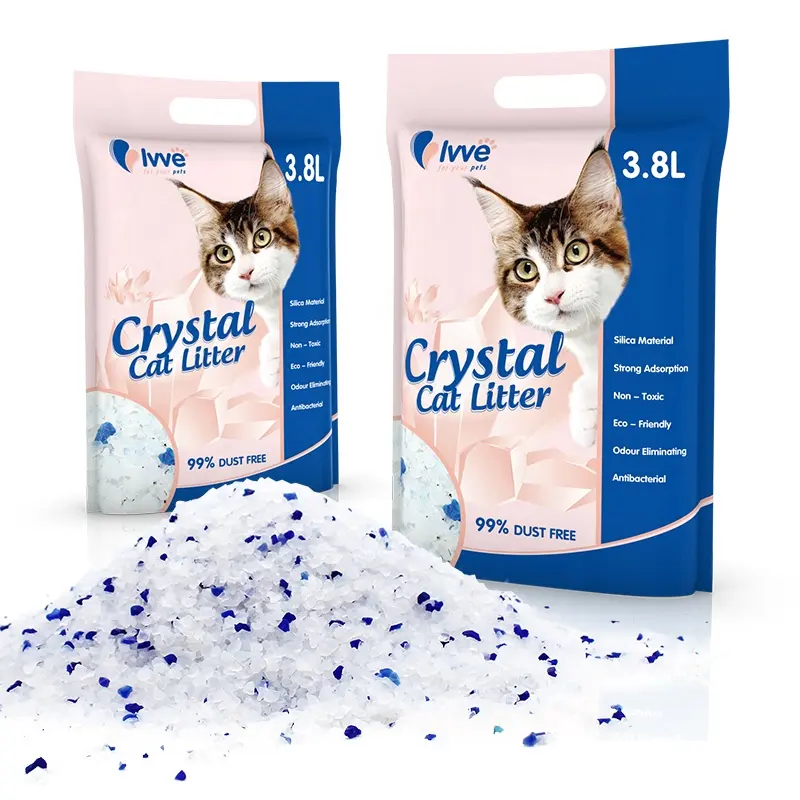 Wholesale Cat Litter Sand OEM Easy Clean Crystal Cat Litter Sand Bulk Crystal Silica Gel Cat Litter