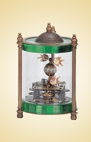 Horloge mécanique vintage et unique en émail cloisonné chinois / Bronze vert/bleu pour aquarium animé