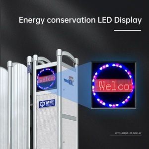 Barrière de sécurité rétractable en acier inoxydable au design simple, télécommandée, pour extérieur, avec écran pliant automatique coulissant pour écoles - Product Image 5