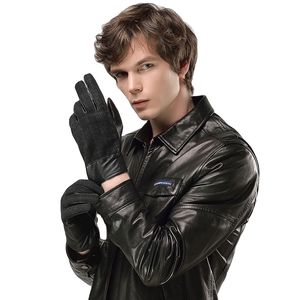 Мужские перчатки из натуральной овечьей кожи с защитой от холода для сенсорного экрана по конкурентоспособной цене