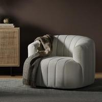 Chaise de canapé simple en arc américain Chaise de loisirs en tissu pivotante de luxe pour chambre à coucher Balcon Moderne
