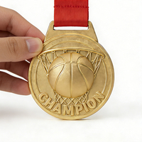 Médailles de sport en métal JINZUN en gros, médailles de championnat de basketball en alliage de zinc électroplaqué, médailles de compétition durables de qualité supérieure
