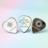 Étui magnétique personnalisé en cuivre émaillé, imprimé et gravé, pour plectres de guitare, ensemble d'accessoires décoratifs en gros