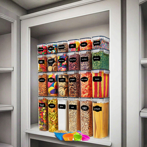 Sự Lựa Chọn Vui Vẻ 4L Bpa-Miễn Phí Tùy Chỉnh Nhựa Kín Lưu Trữ <span class=keywords><strong>Container</strong></span> Vuông Nhà Bếp Tổ Chức <span class=keywords><strong>4Pcs</strong></span> Thiết Lập Tiêm Hot Thực Phẩm - Product Image 3