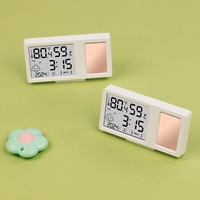 Thermomètre hygromètre numérique LCD miniature d'intérieur en ABS, personnalisable avec logo, pour bureau/mur, idéal pour les cadeaux promotionnels d'entreprise