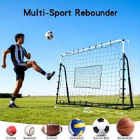 But de football rebondissant 4x6FT pour l'entraînement en extérieur, avec cadre en acier et 4 piquets de sol réglables pour jardin