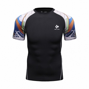 Camiseta de compresión de rendimiento de capa base <span class=keywords><strong>UPF</strong></span> 50 + de manga larga para hombre con estampado de sublimación completa Rash Guard - Product Image 6
