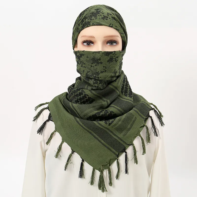 Harga grosir kualitas tinggi tebal pria luar ruangan selendang Arab taktis bungkus jilbab Shemagh KeffIyeh syal persegi
