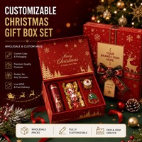 Boîte cadeau rigide à motif de Noël personnalisé, impression personnalisée complète, décoration de ruban, qualité supérieure pour boîte cadeau de Noël
