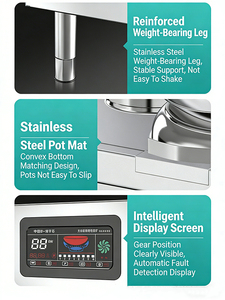 Plaque chauffante de comptoir <span class=keywords><strong>Pro</strong></span> <span class=keywords><strong>Chef</strong></span>, commandes tactiles, facile à nettoyer, brûleur de comptoir multifonctionnel, cuisinière à induction commerciale - Product Image 2