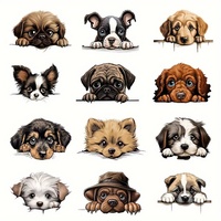 Vinyle thermocollant Adorable Peeking Dogs pour créer des designs DIY uniques sur T-shirts, autocollants lavables et résistants pour chapeaux, oreillers