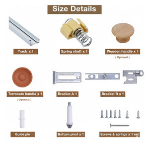 Kit <span class=keywords><strong>de</strong></span> quincaillerie pour <span class=keywords><strong>porte</strong></span> <span class=keywords><strong>de</strong></span> <span class=keywords><strong>placard</strong></span> pliante, avec rail en fer, pivot à ressort et <span class=keywords><strong>guide</strong></span>-axe, ensemble <span class=keywords><strong>de</strong></span> remplacement complet - Product Image 2