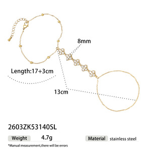 Brazalete <span class=keywords><strong>de</strong></span> Lujo con Flores <span class=keywords><strong>de</strong></span> Circonio, Anillo <span class=keywords><strong>de</strong></span> Dedo <span class=keywords><strong>de</strong></span> Acero Inoxidable Chapado en <span class=keywords><strong>Oro</strong></span> <span class=keywords><strong>de</strong></span> <span class=keywords><strong>18K</strong></span> para Mujer, Joyería Boho, Regalo - Product Image 5