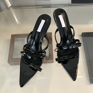 Nouvelles sandales d'été élégantes à talon aiguille et nœud pour femme – Chaussures de soirée à talons hauts en stock - Product Image 1