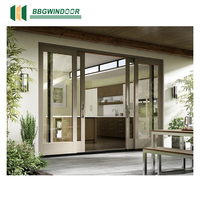 Lukliving porte coulissante en verre trempé double en aluminium personnalisée portes coulissantes de cour de balcon à vendre